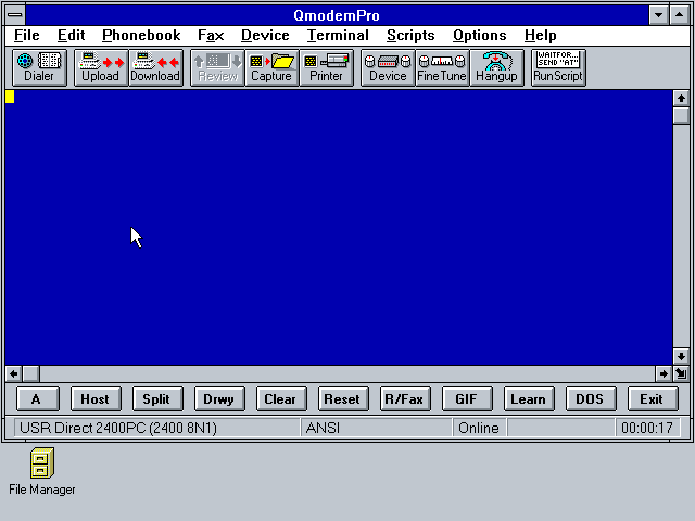 Qmodem Pro 1.00 for Windows - Terminal